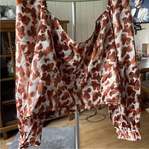 GIRL SOUL 3XL orange and white top